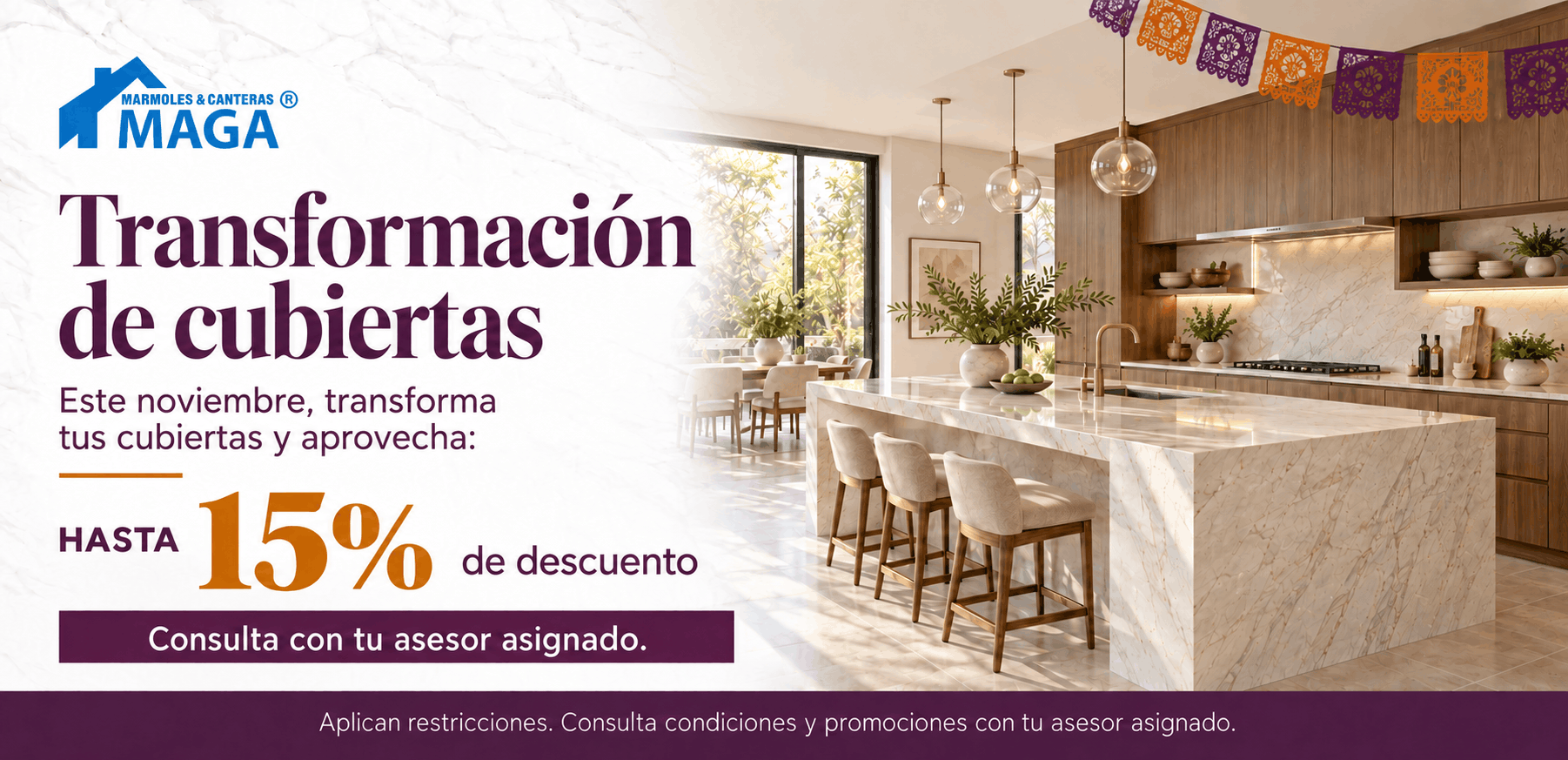 Promoción en cubiertas de mármol